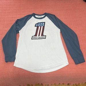 Men’s medium a Harley-Davidson long sleeved shirt.